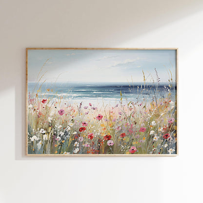 "Beach Spring Wildflowers" Coastal Art