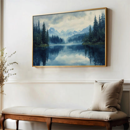 "Quiet Morning" Mountains Lake Forest Art