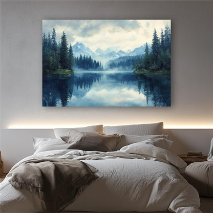 "Quiet Morning" Mountains Lake Forest Art