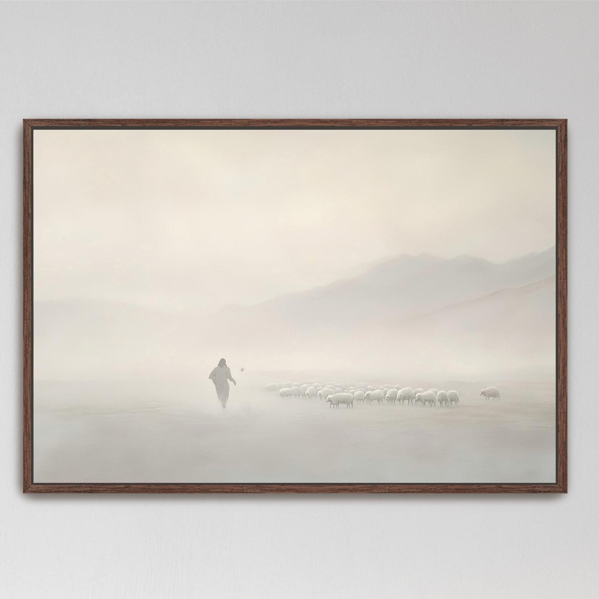 Jesus Leaves The 99 - Parable of The Lost Sheep - Digital Download - Christian Wall Art