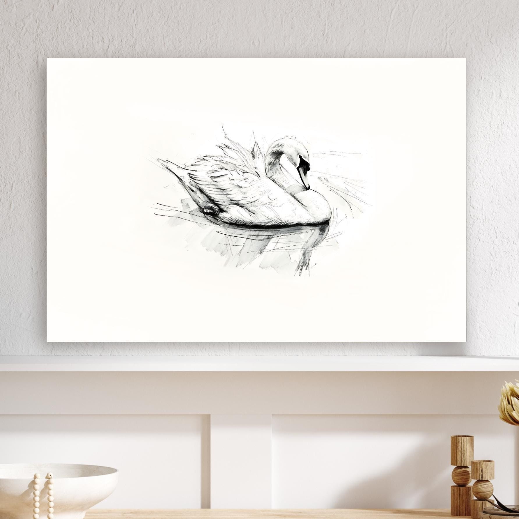 swan sketch drawing