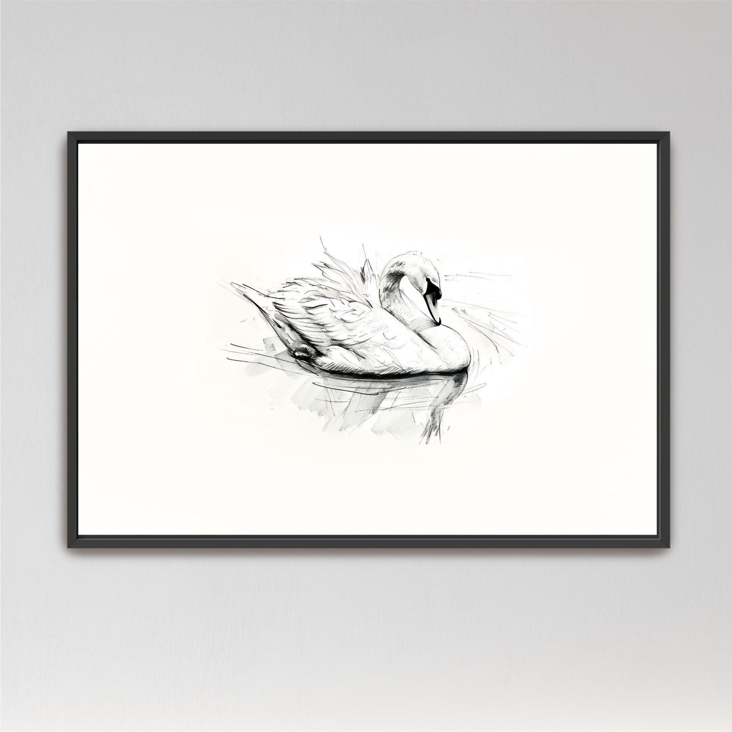 "Swan Sketch" Vintage Print