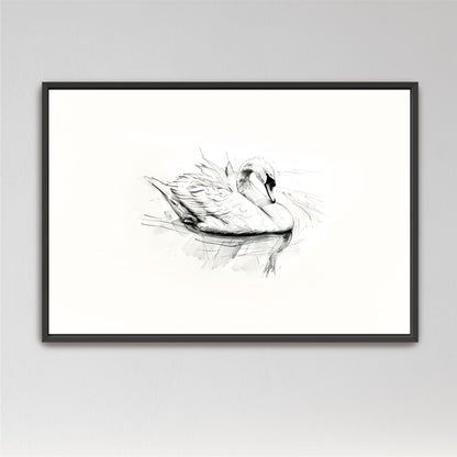 "Swan Sketch" Vintage Print