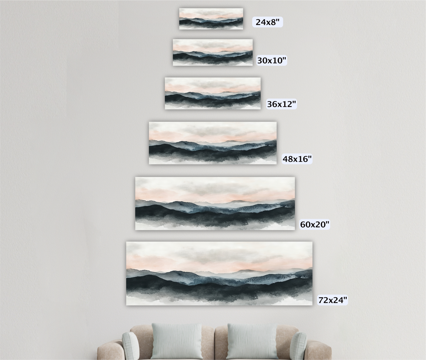 "Foggy Mountain" Panoramic Art