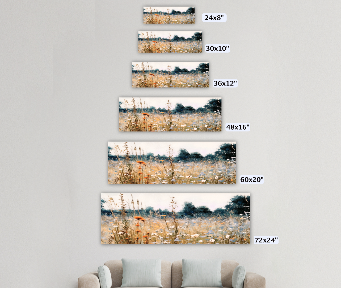 Fall Wildflower Field Panorama Art