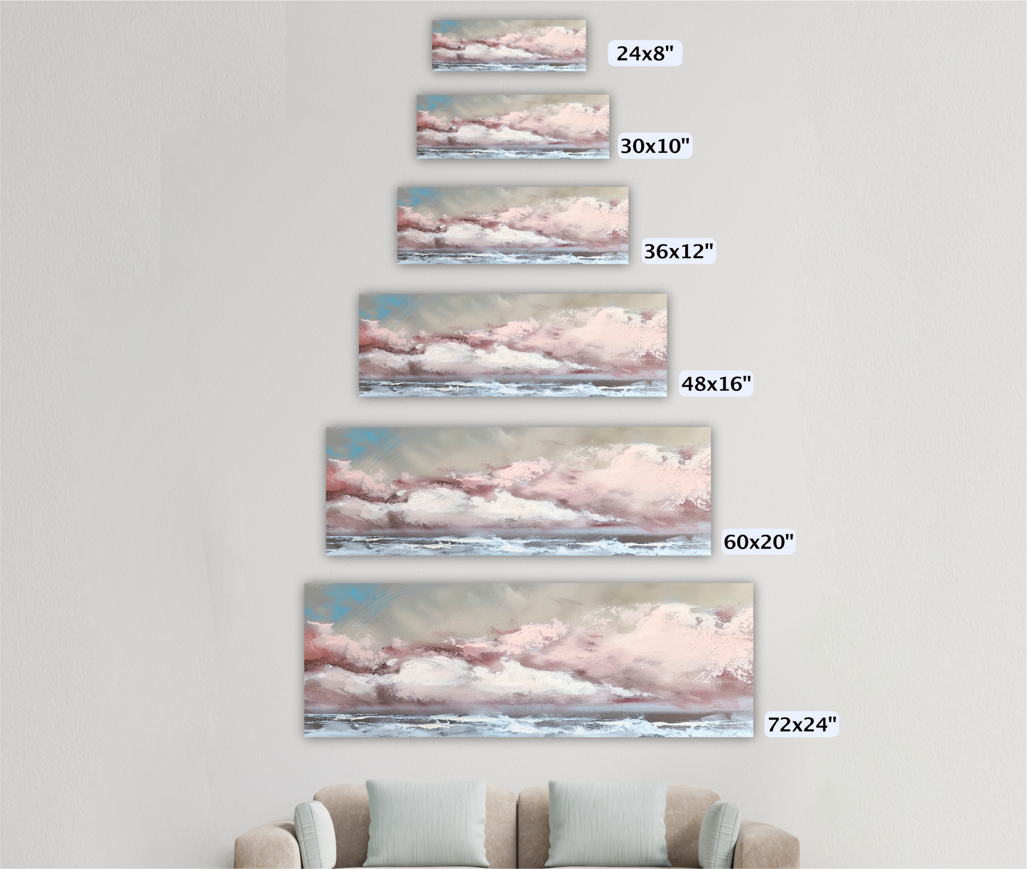 Storm at Sea Panoramic Ocean Art