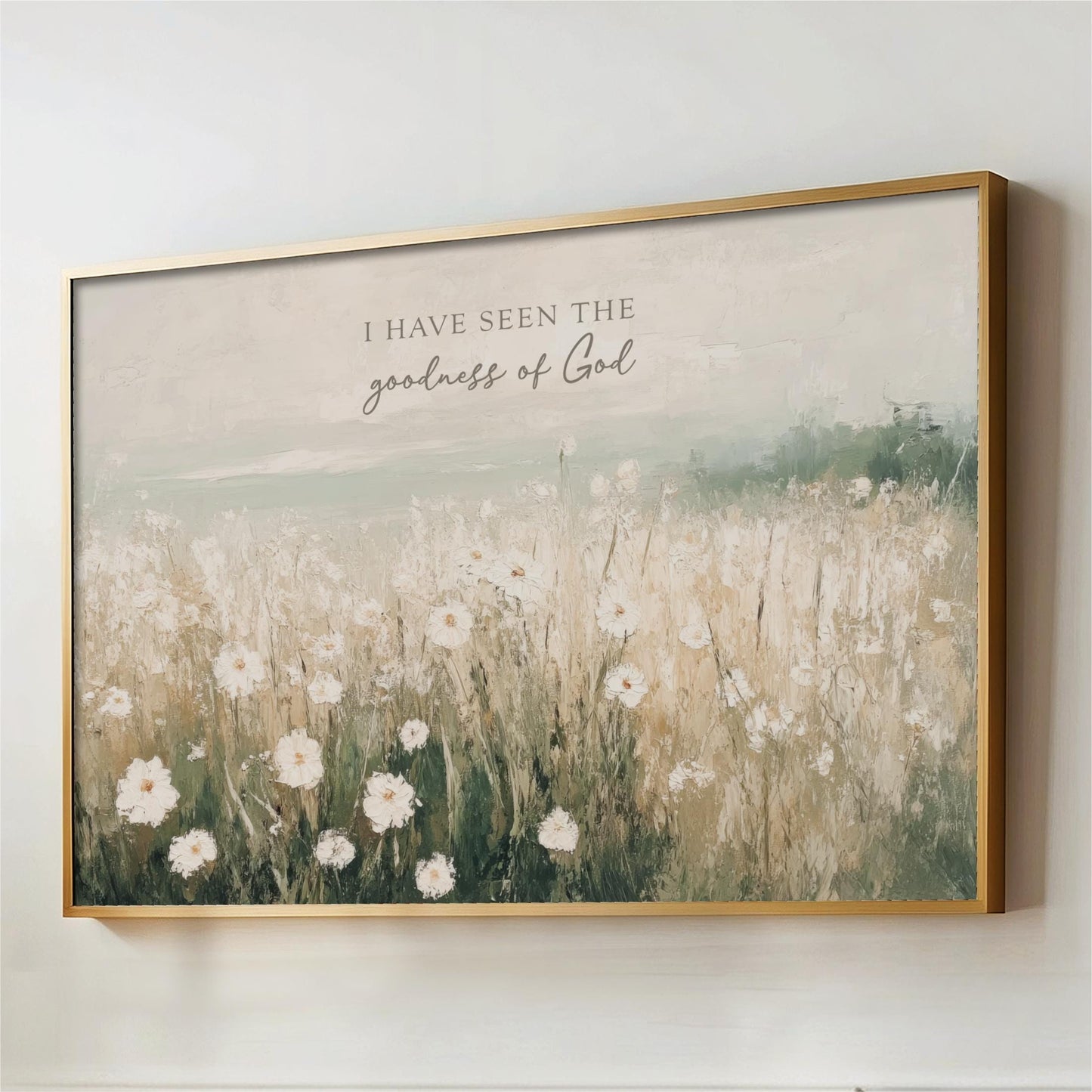 Goodness of God Wall Art: Wildflower Coastal Landscape, Christian Decor