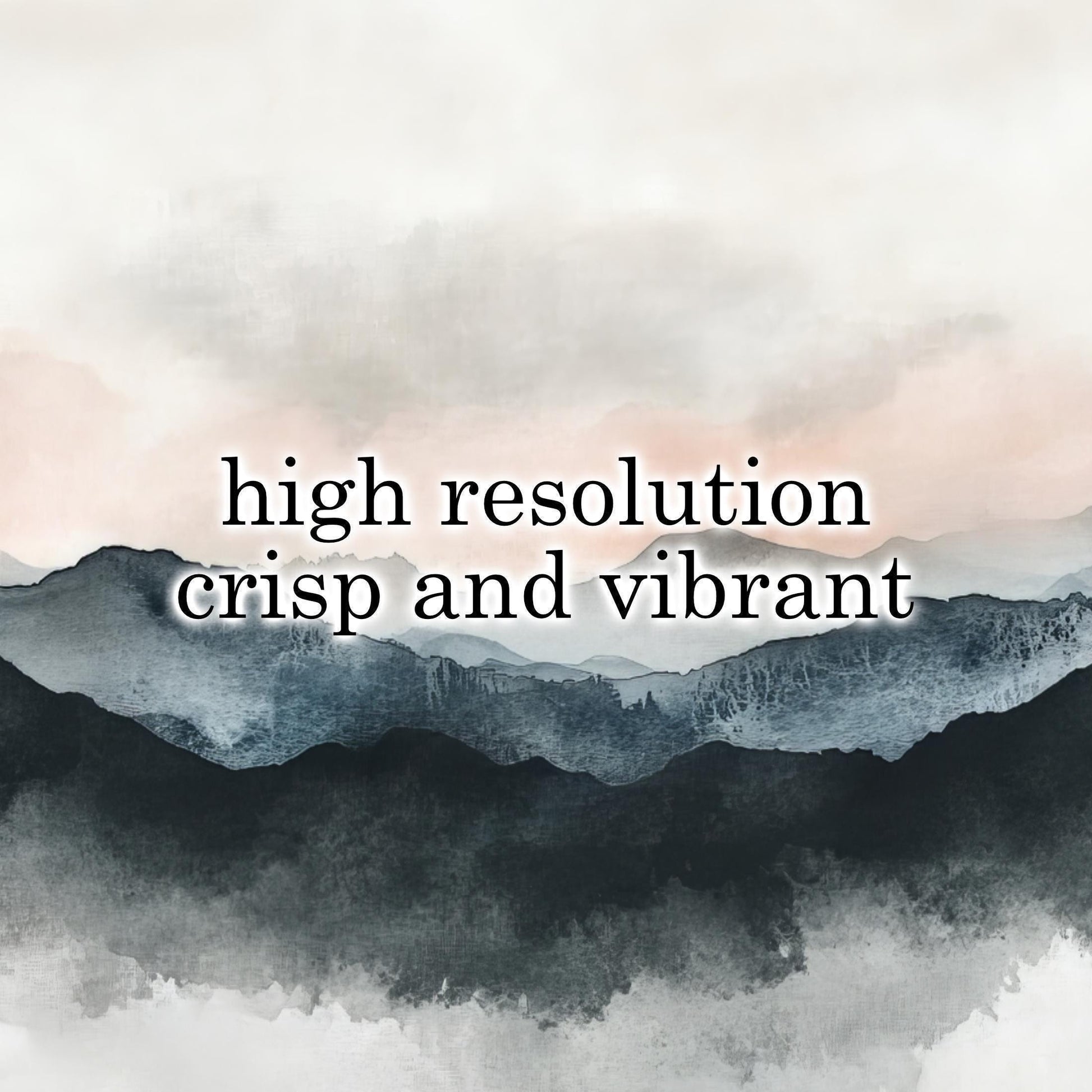 Landscape Framed Canvas Art, Panoramic Aesthetic Mountain Fog Painting Large Artwork, Calming Over the Bed Wall Art Picture Pink Blue