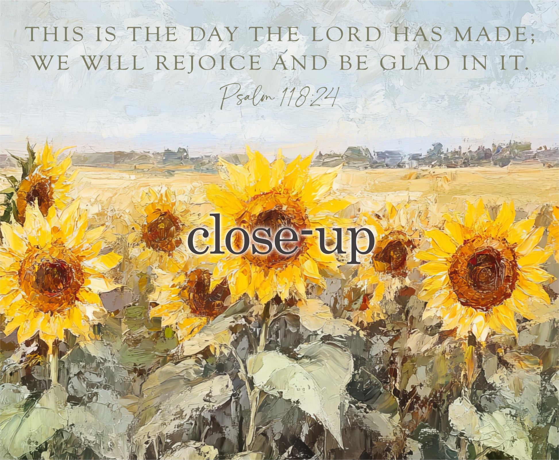 Scripture Art, Landscape Field SunFlowers Framed Painting Canvas Print, Floral This is the Day The Lord Has Made, Psalm 118 24 Bible Verse