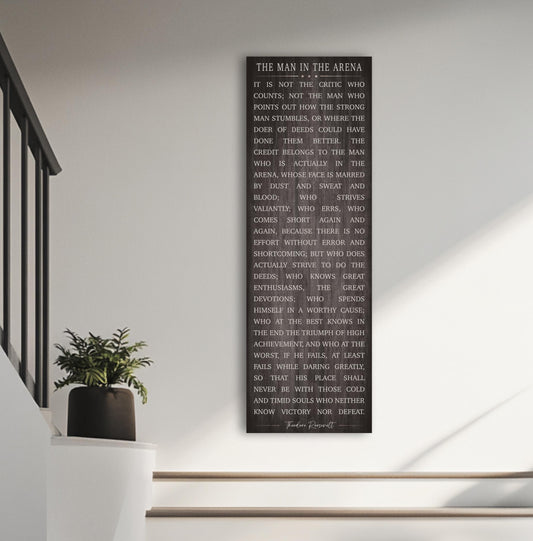 Theodore Roosevelt Quote Art: Man In The Arena Motivational Canvas