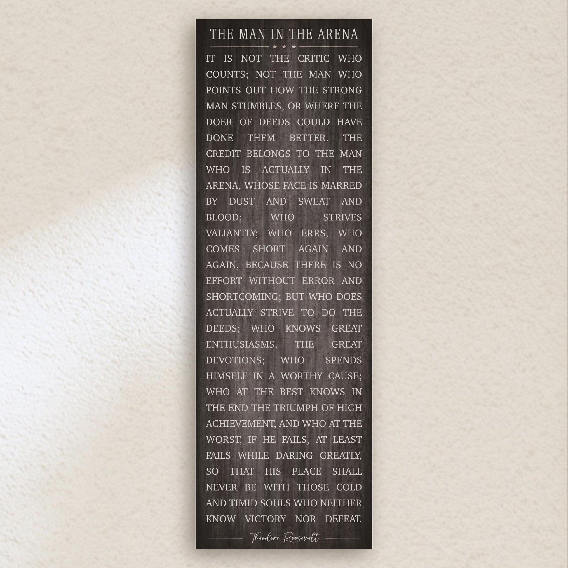 Theodore Roosevelt Quote Art: Man In The Arena Motivational Canvas