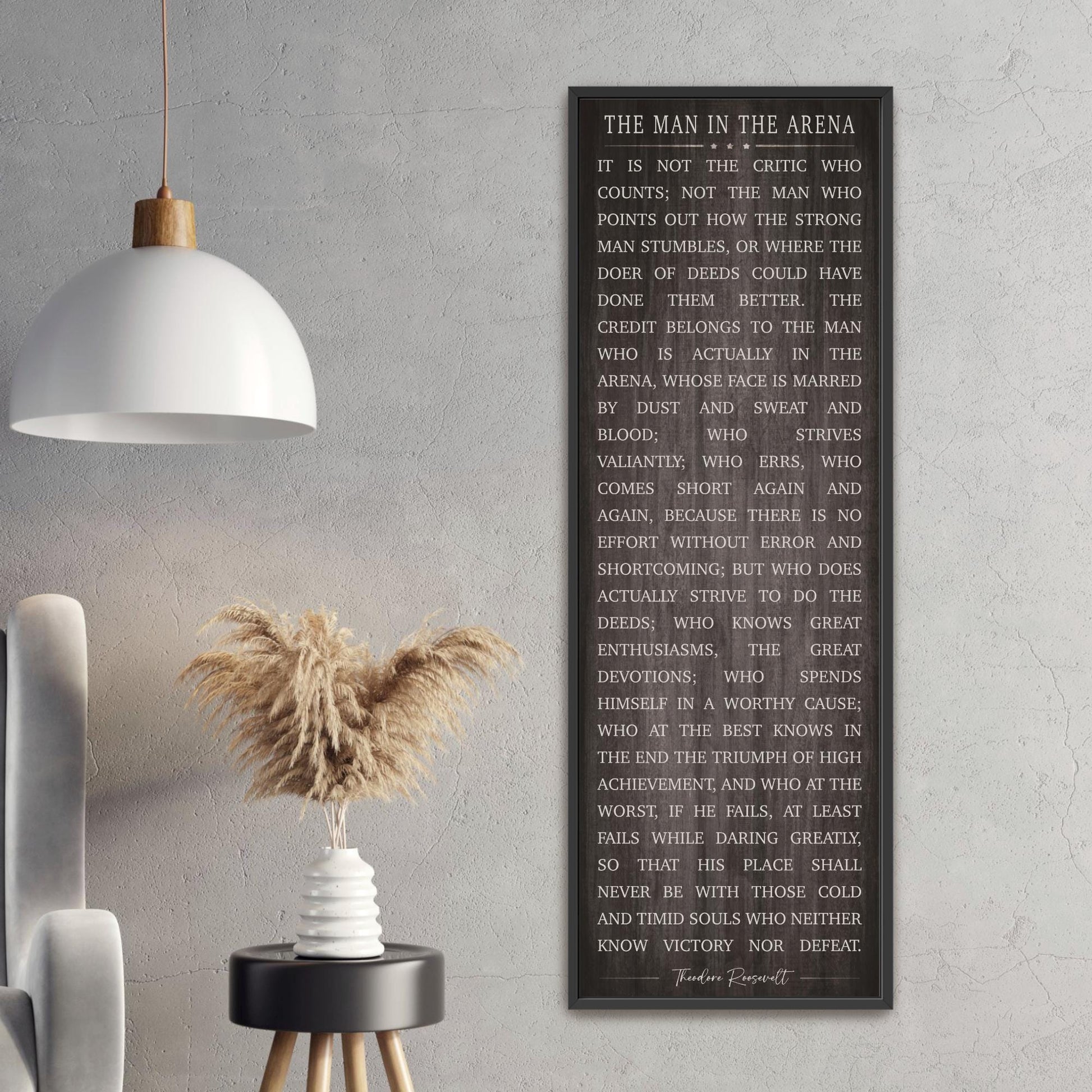 Theodore Roosevelt Quote Art: Man In The Arena Motivational Canvas