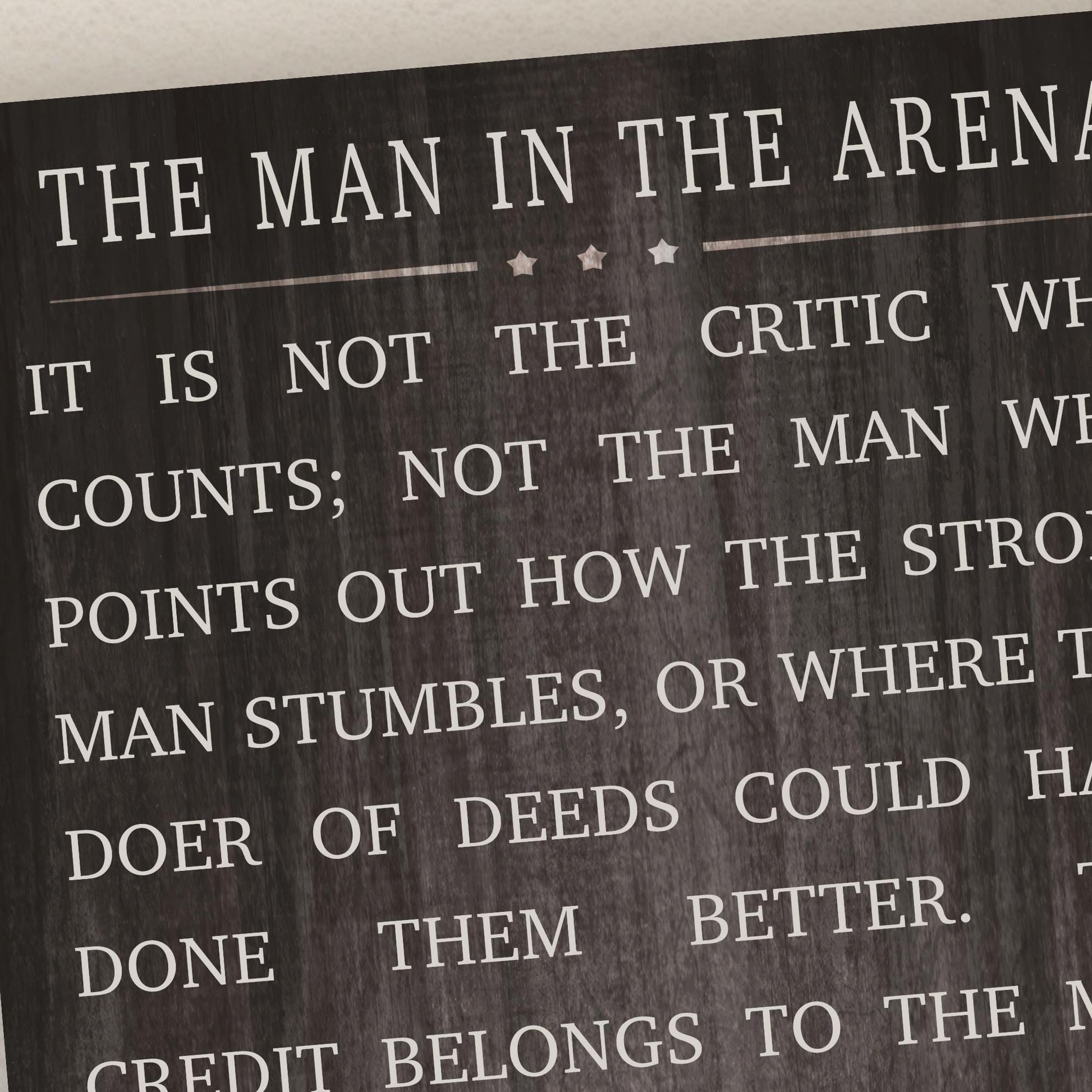 Theodore Roosevelt Quote Art: Man In The Arena Motivational Canvas