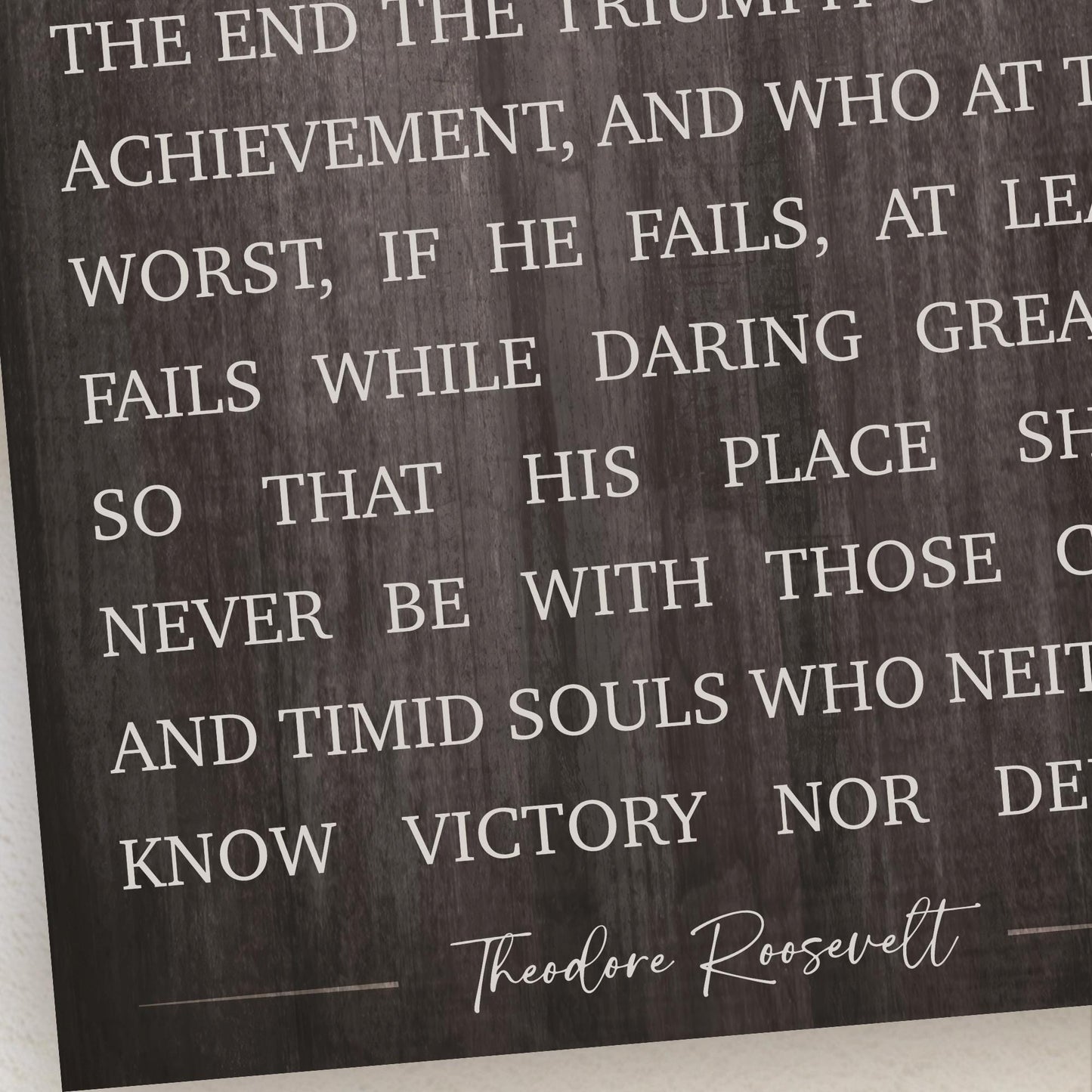 Theodore Roosevelt Quote Art: Man In The Arena Motivational Canvas