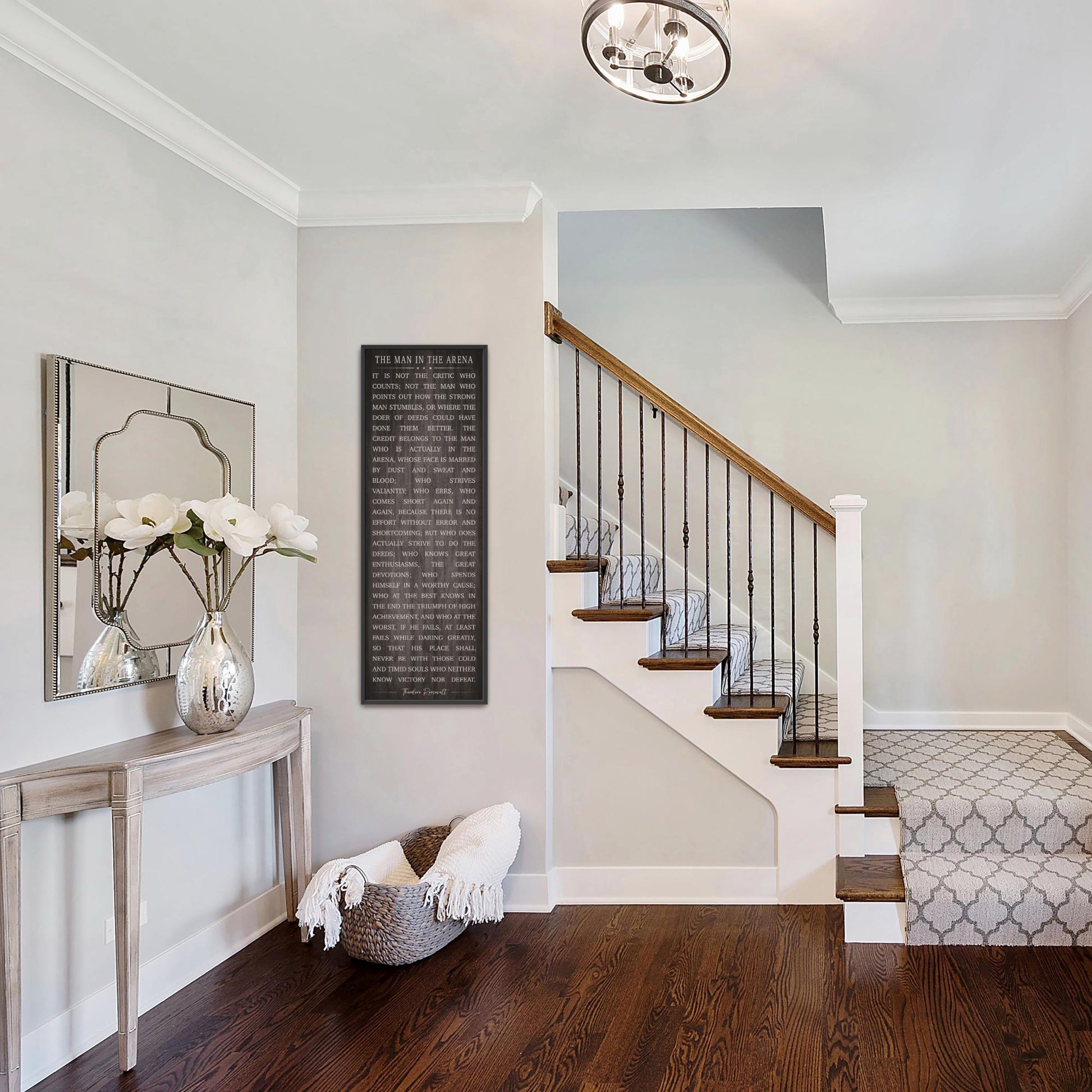 Theodore Roosevelt Quote Art: Man In The Arena Motivational Canvas