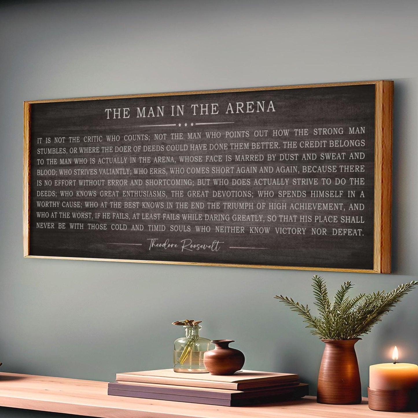 man in the arena framed wall art canvas roosevelt