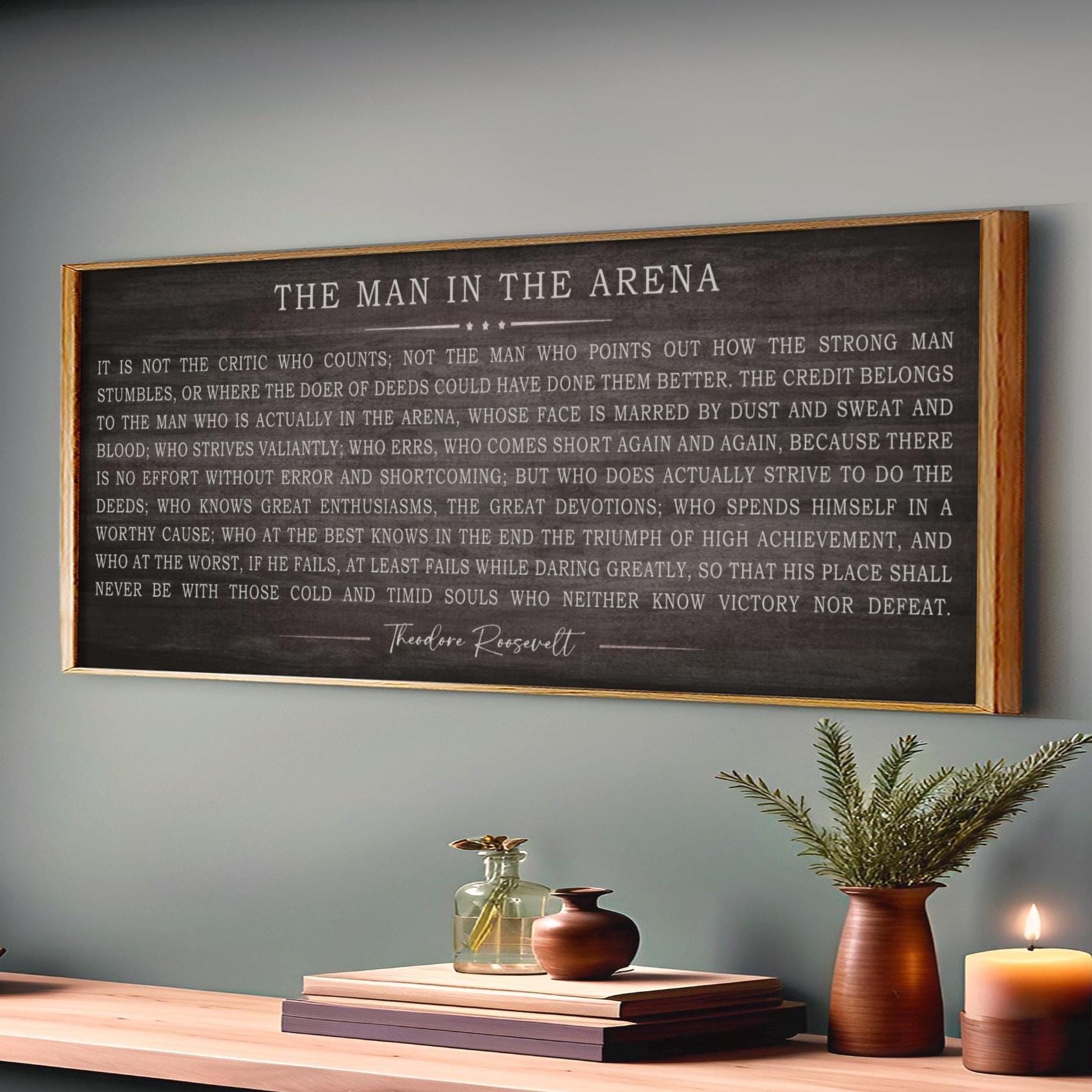 man in the arena framed wall art canvas roosevelt
