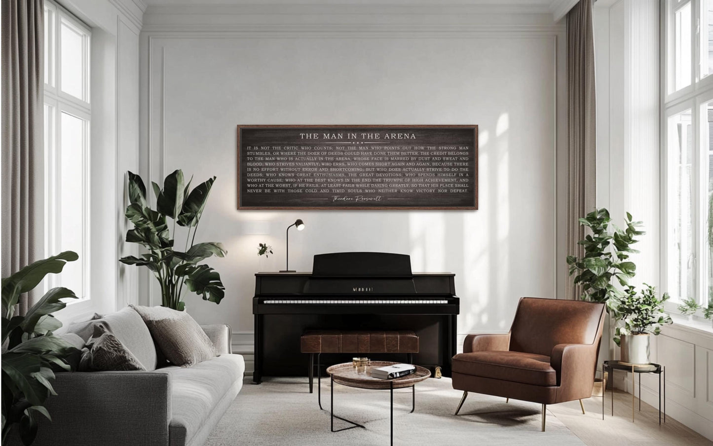 a living room filled with furniture and a piano