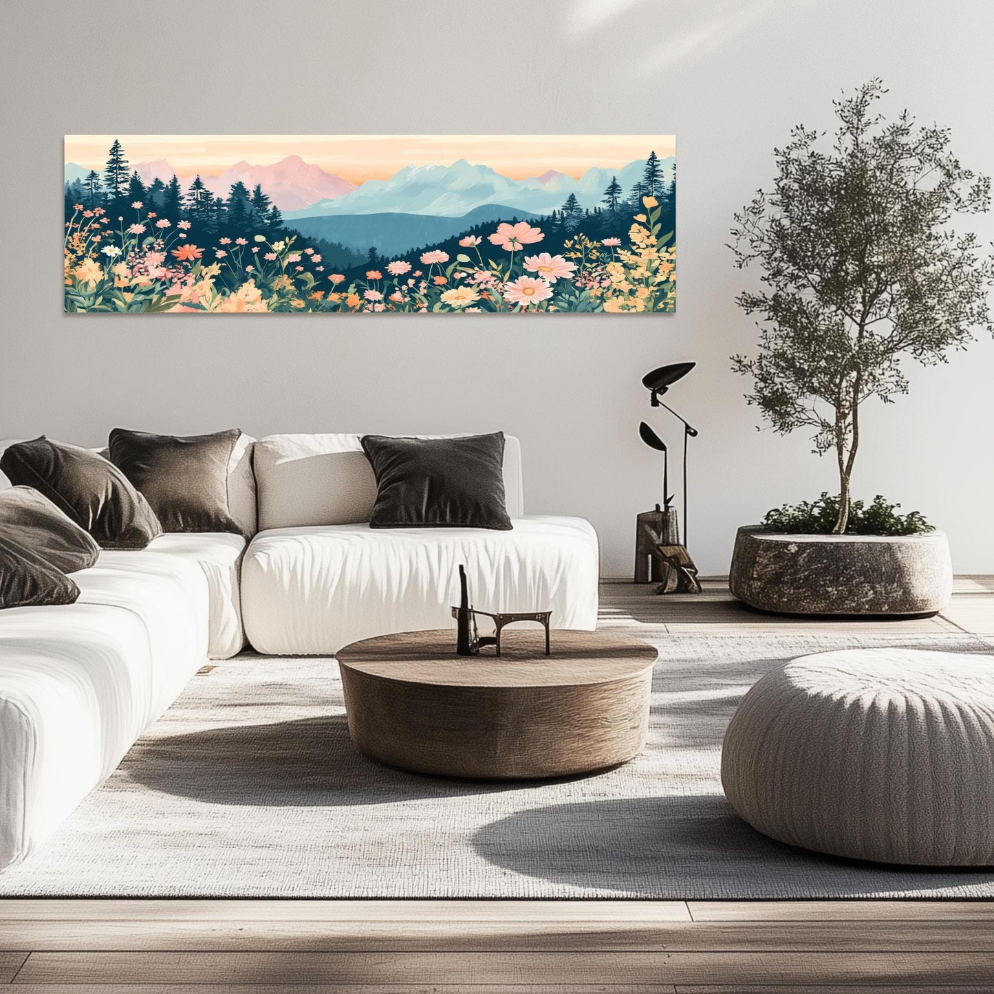 Wildflower Mountain Landscape Panoramic Art