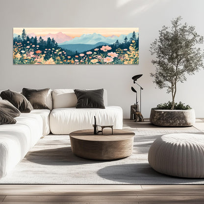 Wildflower Mountain Landscape Panoramic Art