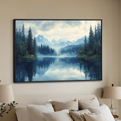 "Quiet Morning" Mountains Lake Forest Art
