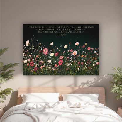 a picture of a bed with a quote above it
