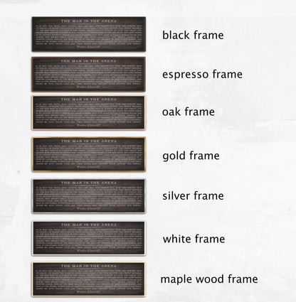 a set of four different types of frames