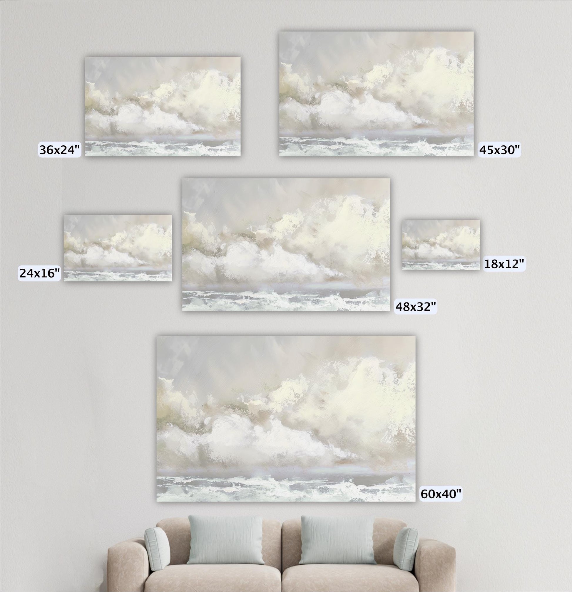 a couch sitting in front of a white wall