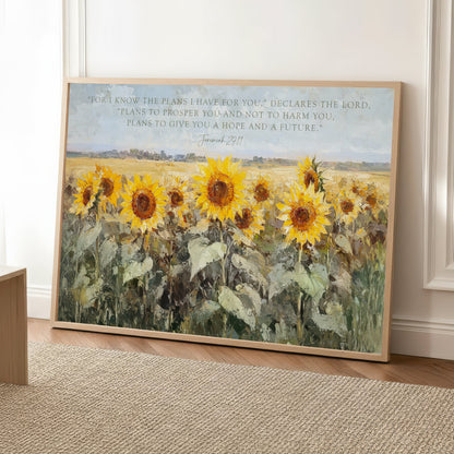 Vintage Sunflowers Fields  Landscape Art
"For I know the plans I have for you,” declares the Lord, “plans to prosper you and not to harm you, plans to give you a hope and a future." Jeremiah 29:11

✓ Free U.S. shipping ✓ Premium archival print quality ✓ Damage-free replacement guarantee