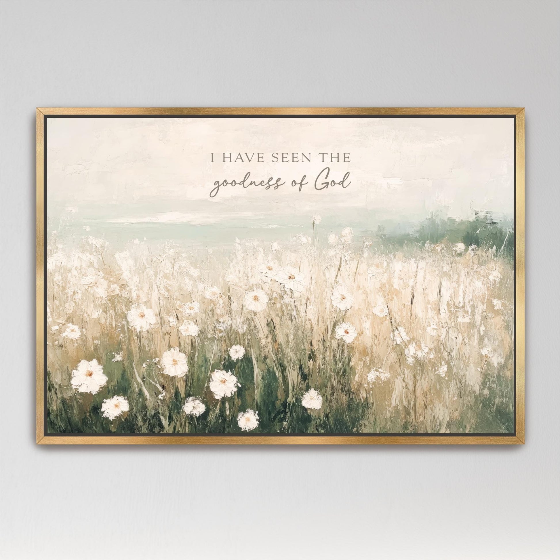 a picture of a field with daisies and a quote