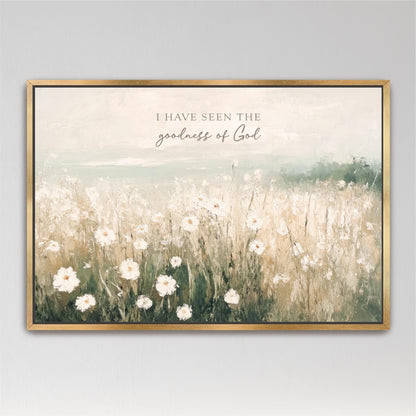 a picture of a field with daisies and a quote