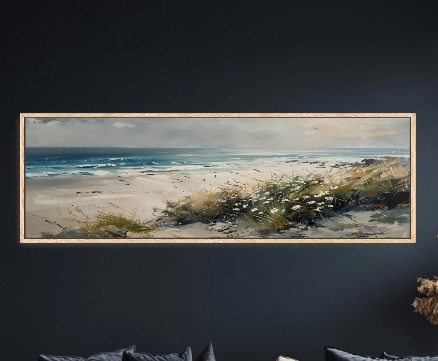 Coastal Wildflower Panoramic Seascape Art