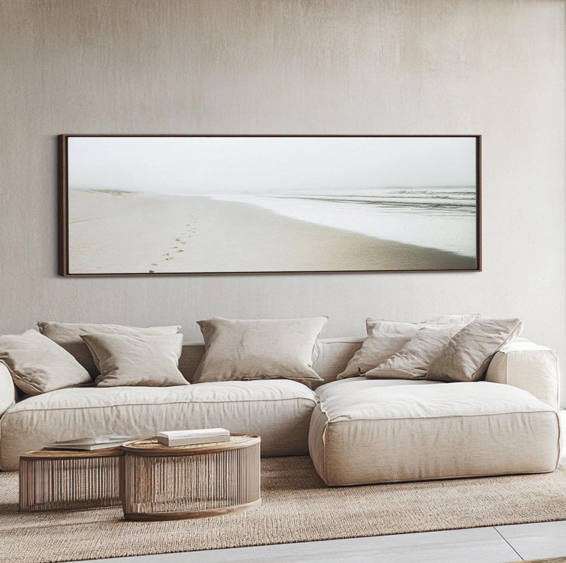a living room with a couch and a coffee table