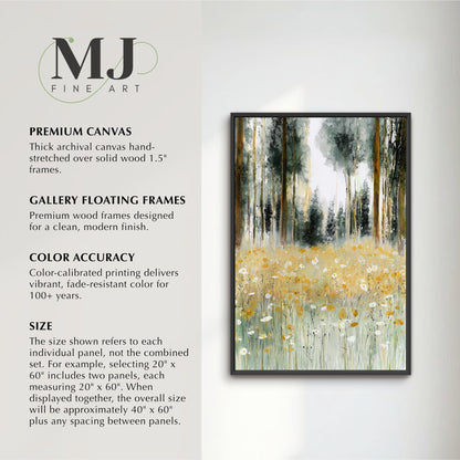 The image is a detailed description of a painting, including the artist's name, the type of canvas used, the size of the painting, and the color accuracy of the painting.