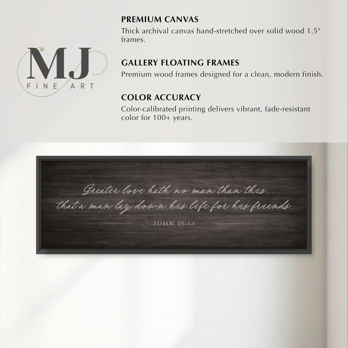 The image is a black and white photograph of a wooden frame with a quote in white text.