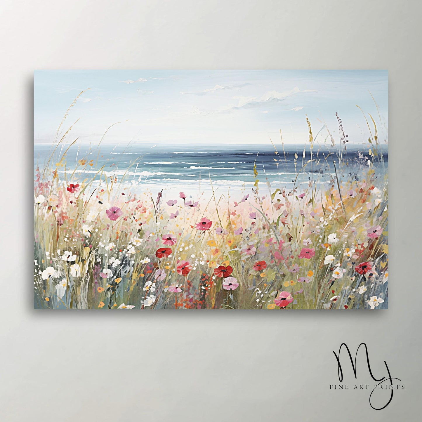 "Beach Spring Wildflowers" Coastal Art