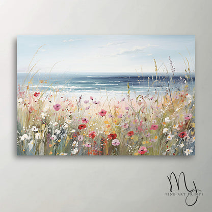 "Beach Spring Wildflowers" Coastal Art