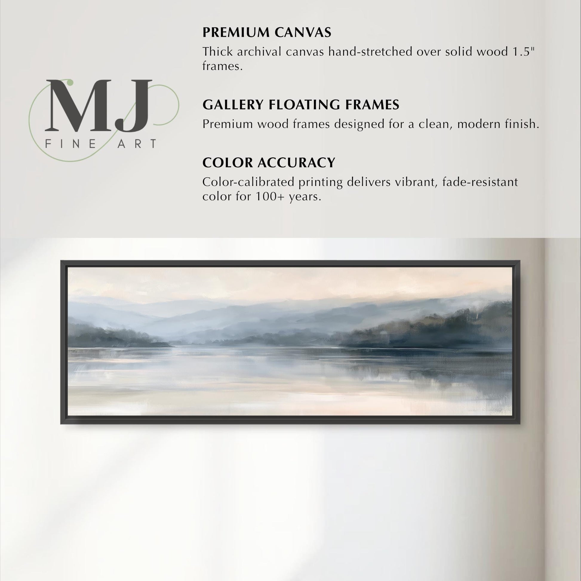 The image is a painting of a landscape with mountains and a body of water.