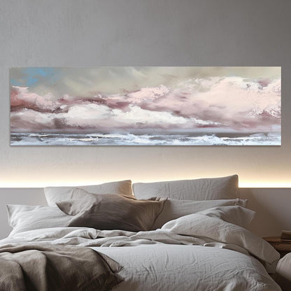 pink clouds and sea abstract art