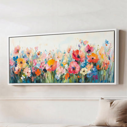 This wildflower wall art blends an abstract texture look with botanical details, creating a light and airy feel that instantly brightens any space. Inspired by open fields and peaceful countryside landscapes, it’s perfect for adding a touch of nature and color to your room.