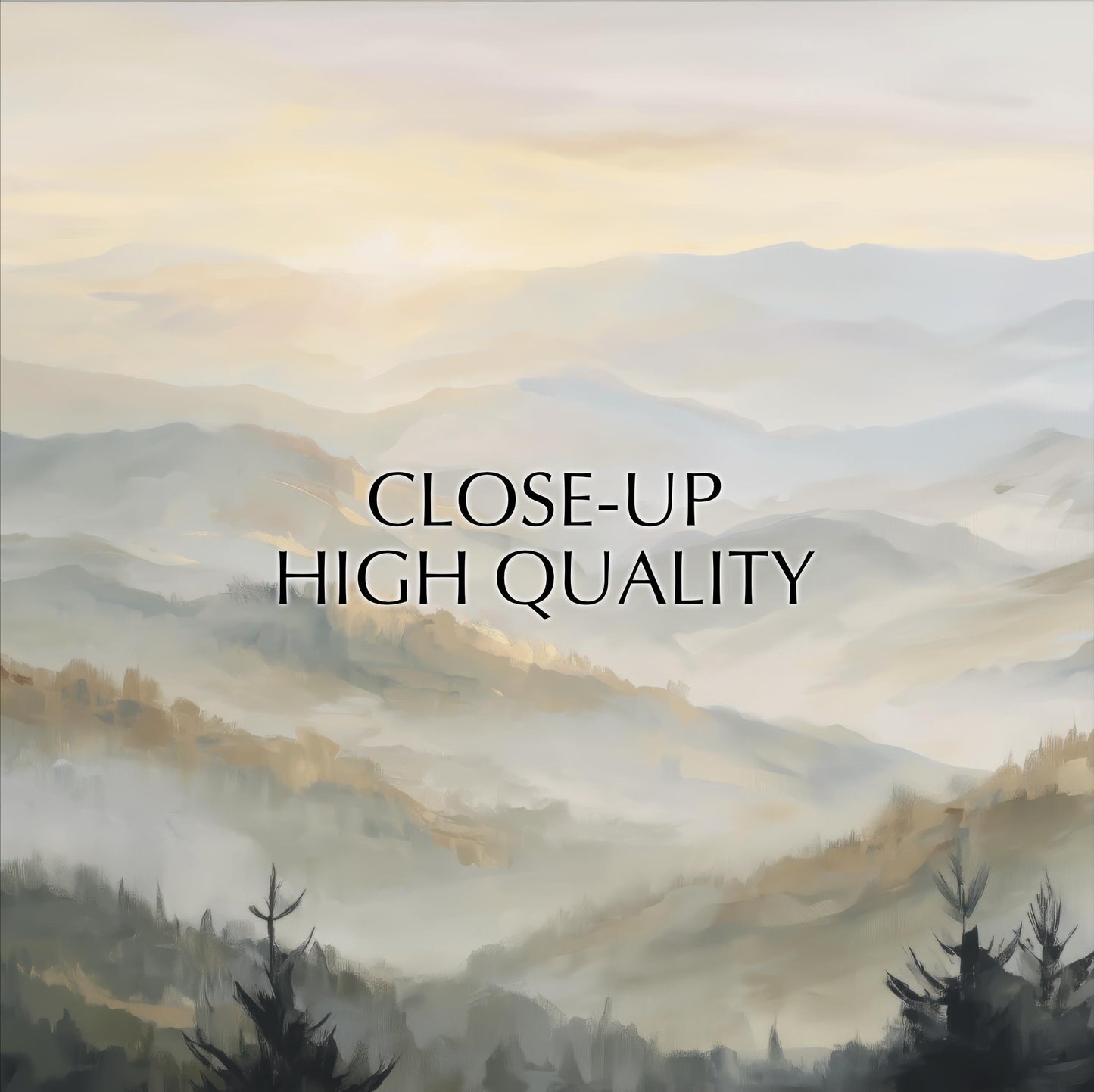 a serene landscape with mountains and trees in the background, conveying a sense of tranquility and natural beauty.