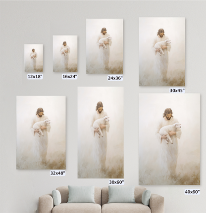 The image is a collage of multiple images depicting a person holding a lamb, with each image varying in size and resolution.