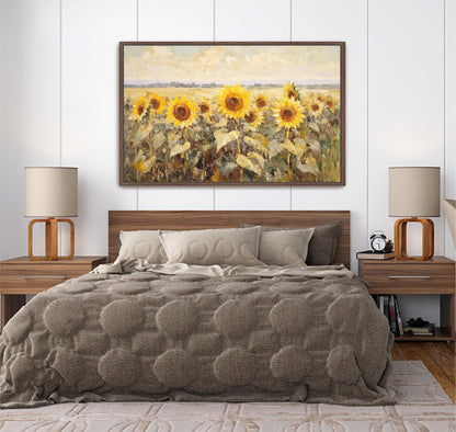 Happy Sunflowers Landscape Art