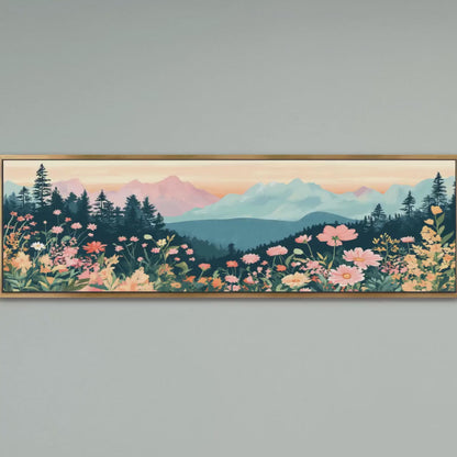 Wildflower Mountain Landscape Panoramic Art