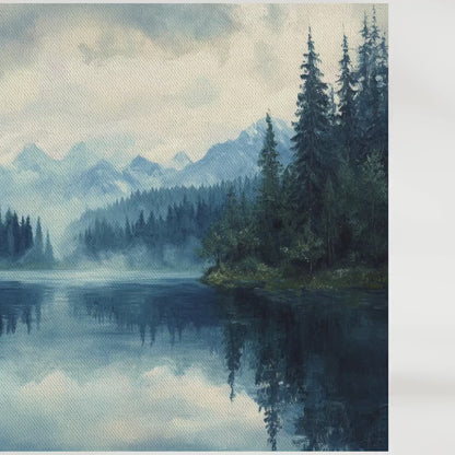 "Quiet Morning" Mountains Lake Forest Art