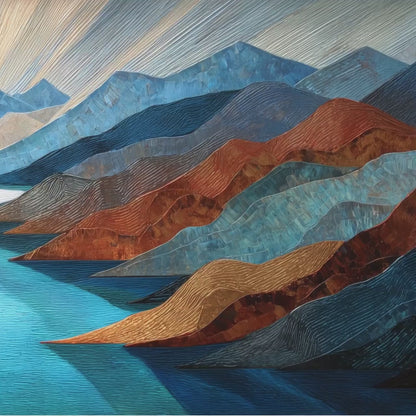 Mountains Sunrise River Panoramic Art