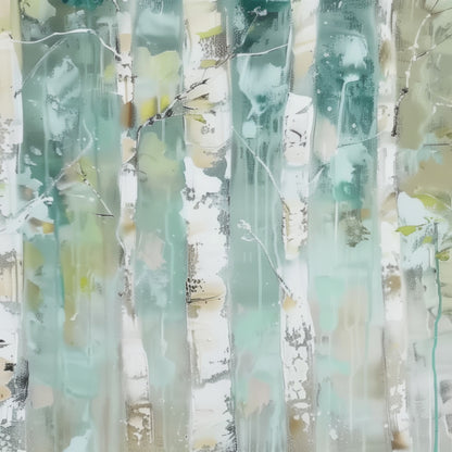 Blue Birch Trees Abstract Art