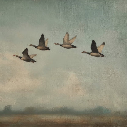 "Mallards in Flight" Vintage Ducks Hunting Art
