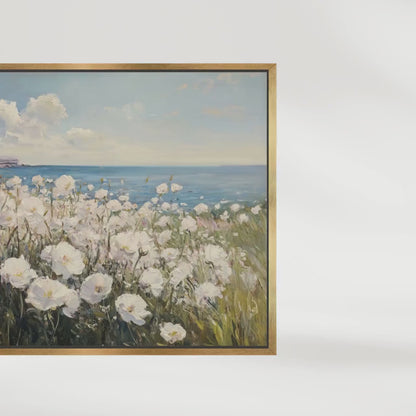 Coastal Wildflower Field Canvas Art