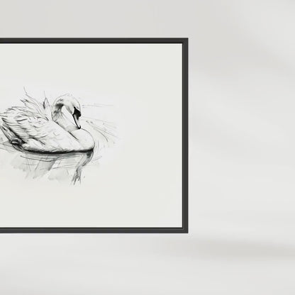 "Swan Sketch" Vintage Print